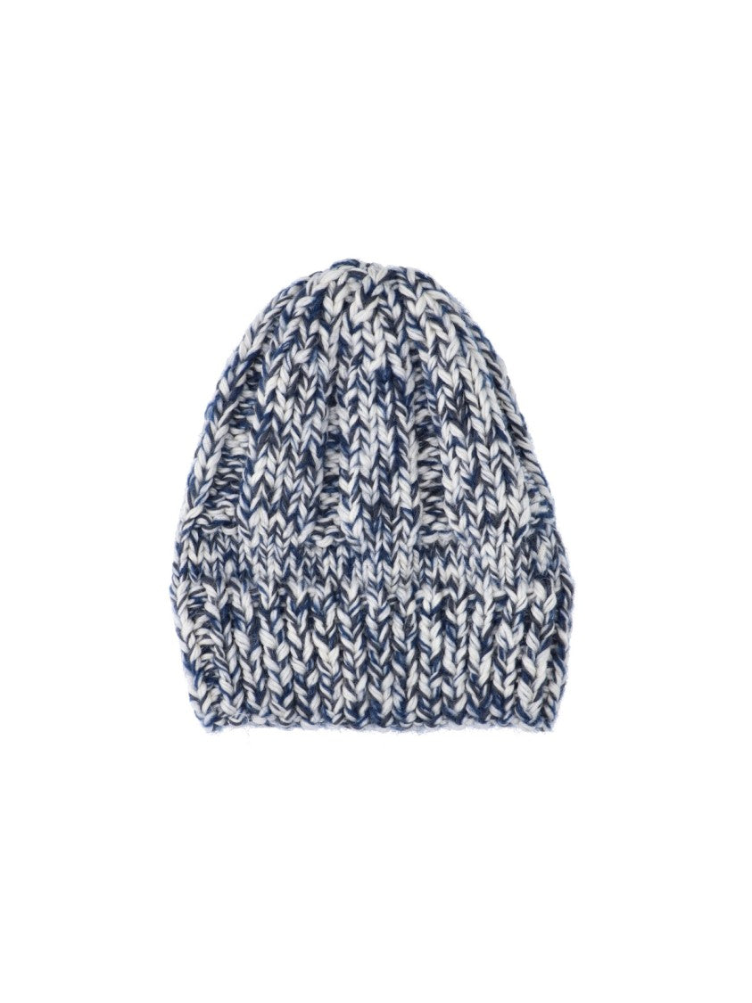 Aspesi Blue Chunky Ribbed Virgin Wool Hat