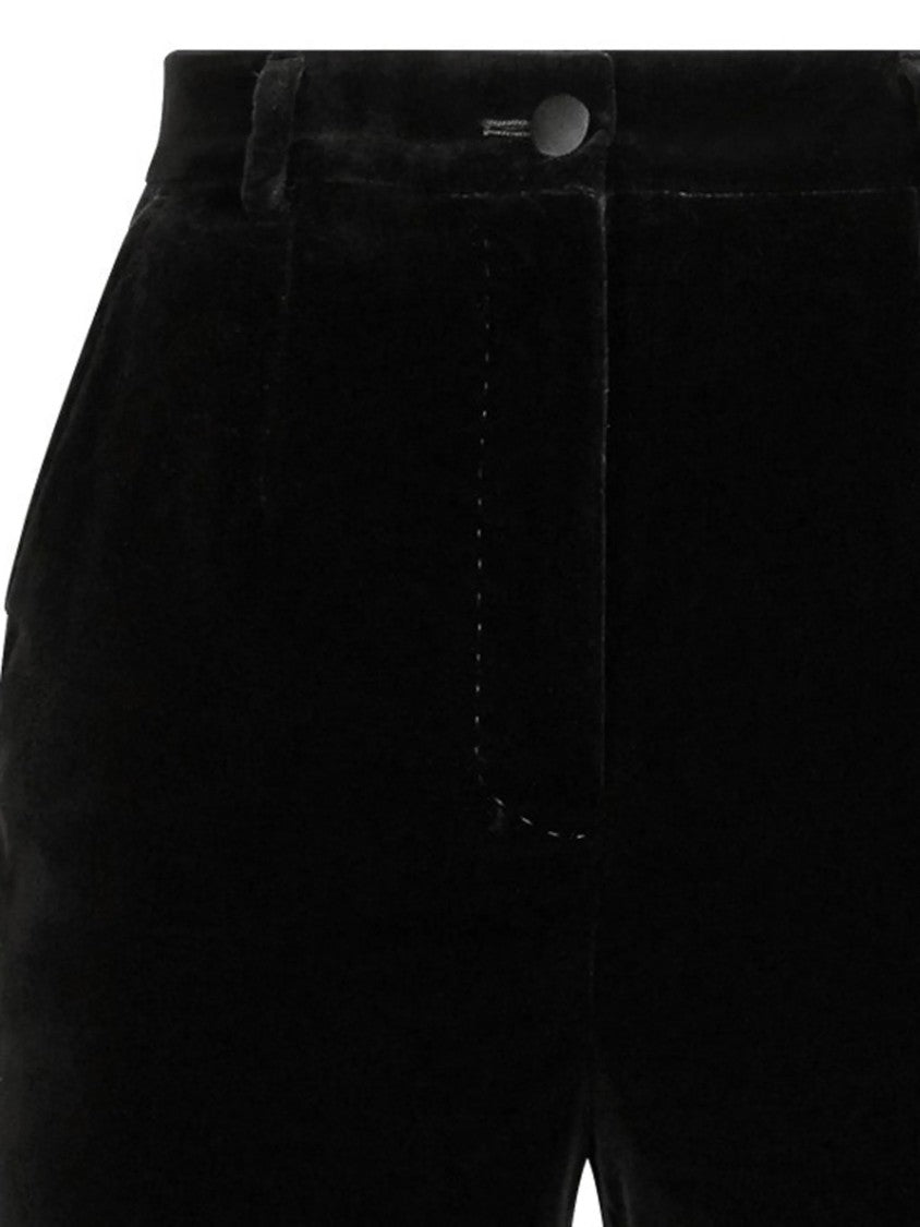 Dolce & Gabbana Tailored Black Cotton Velvet Tuxedo Pants