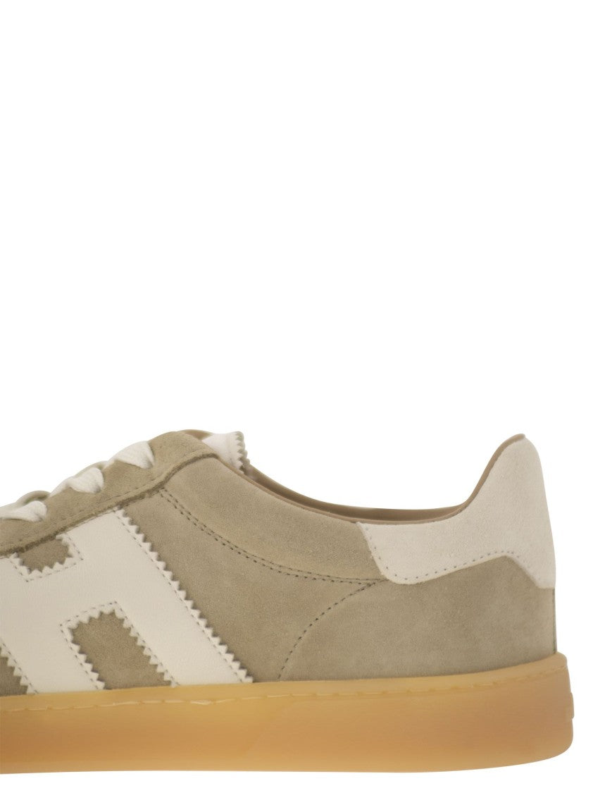 Hogan Retrospective Suede Sneakers With Nappa Leather Detail