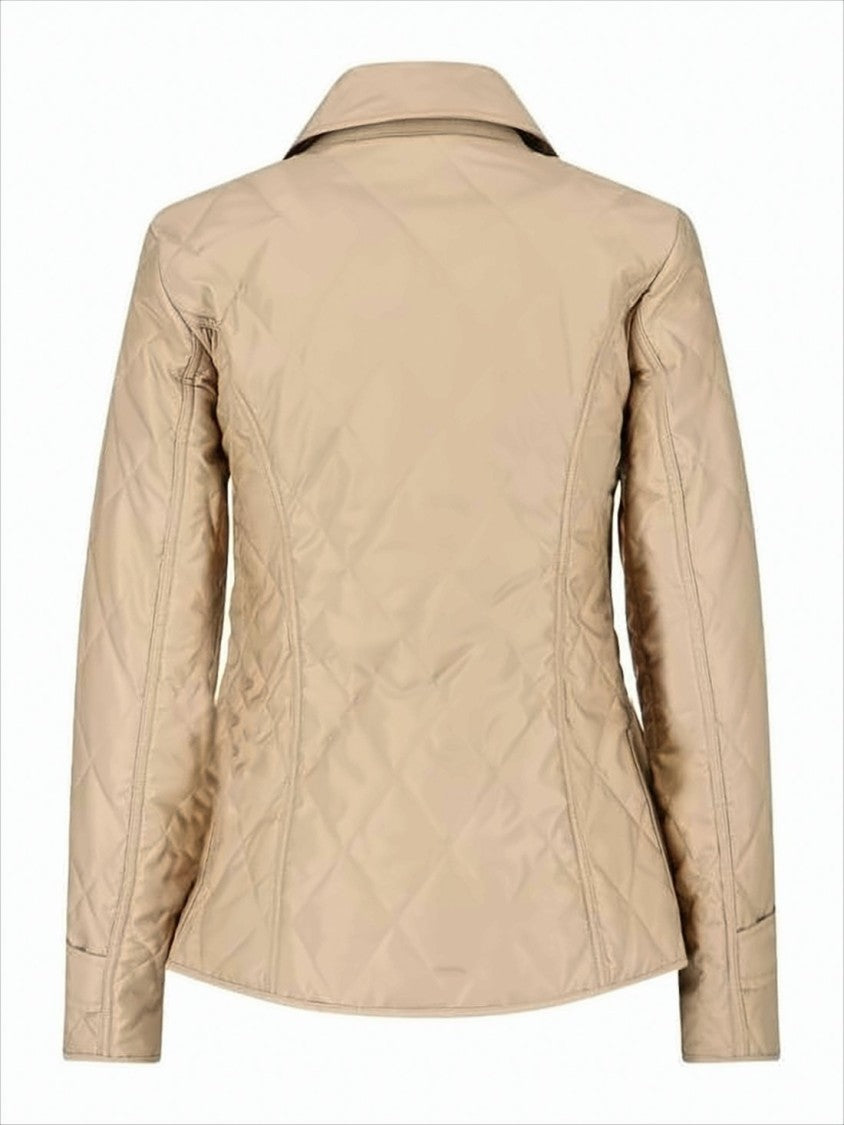 Burberry Diamond-Stitched Quilted Burberry Jacket With Structured Collar