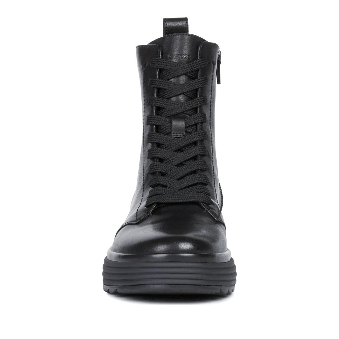 Geox Phaolae Black Wool-Lined Leather Ankle Boots