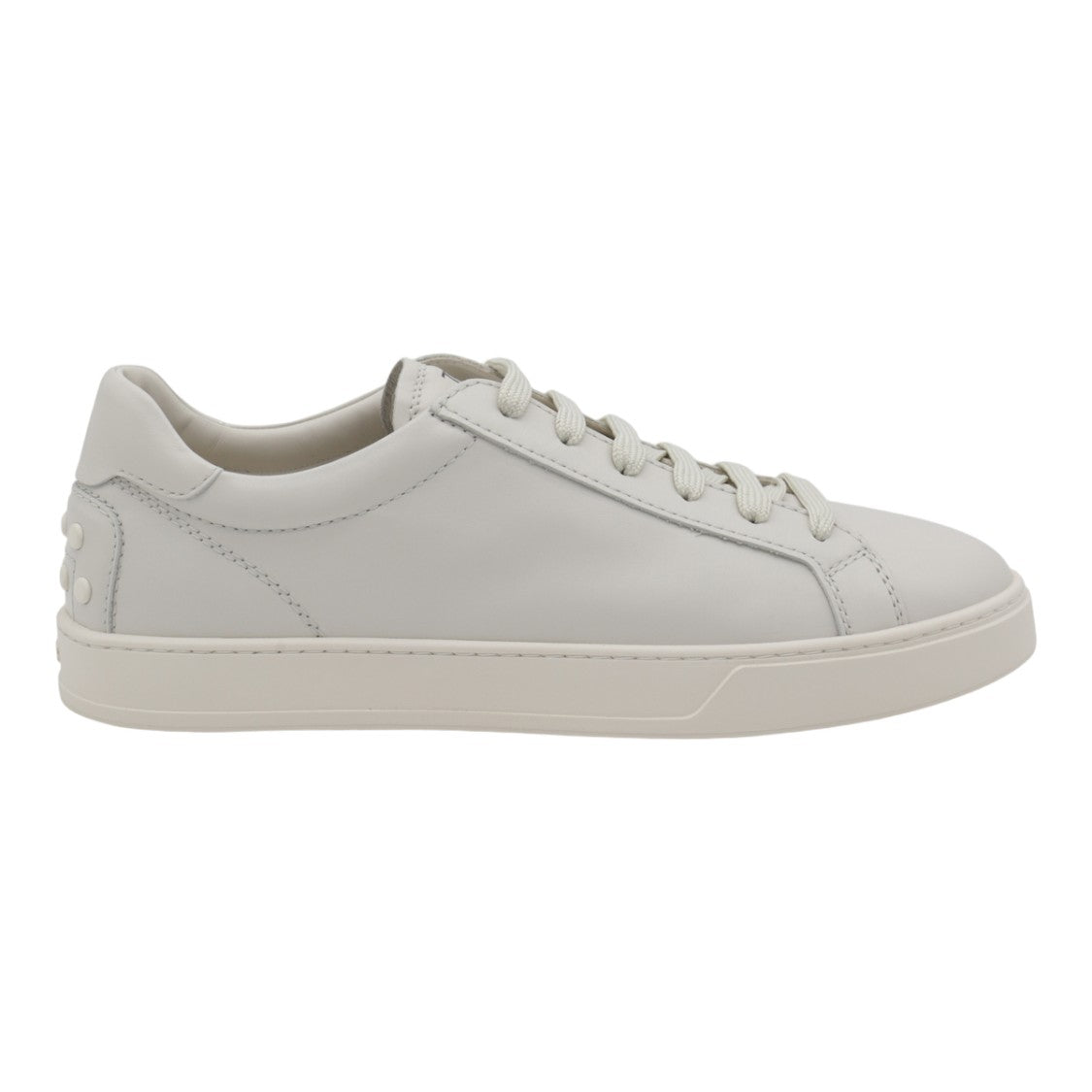 Tod's Monochromatic White Sneakers With Textured Heel Detail