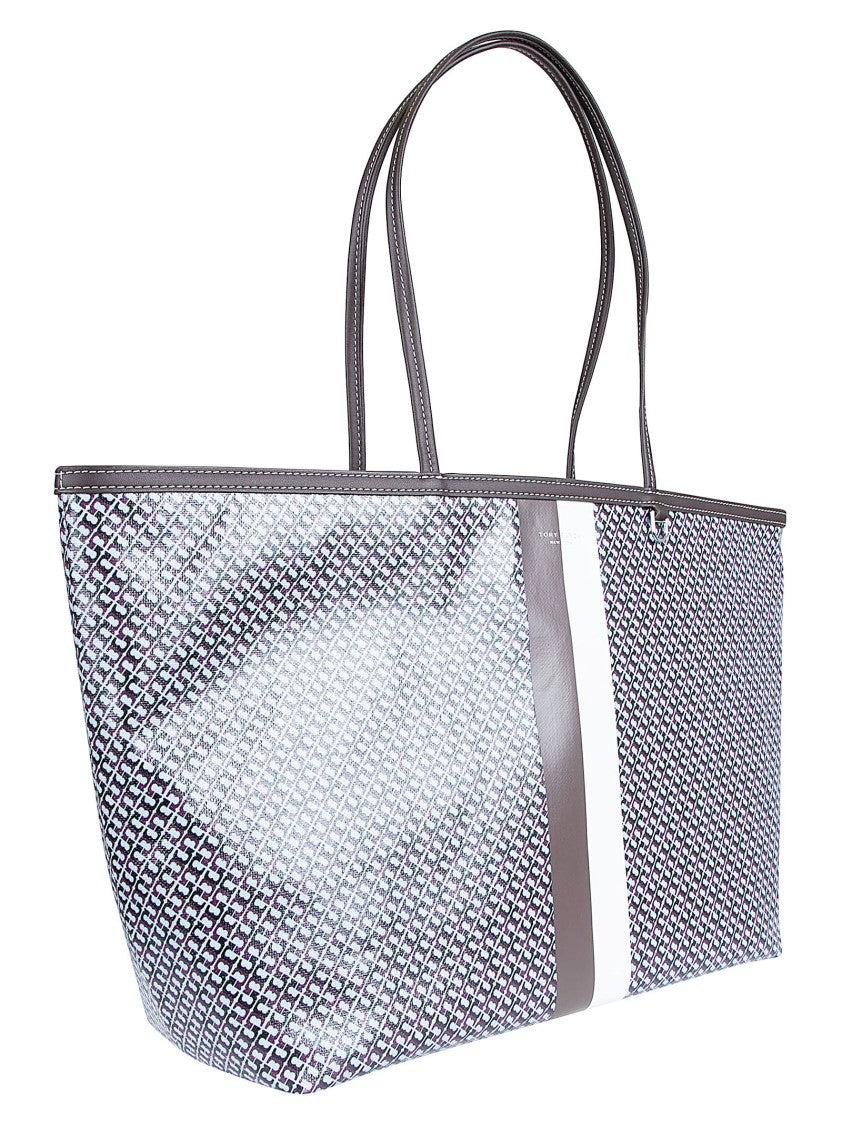 Tory Burch Geometric Patterned Racer Tote Bag With Dual Top Handles