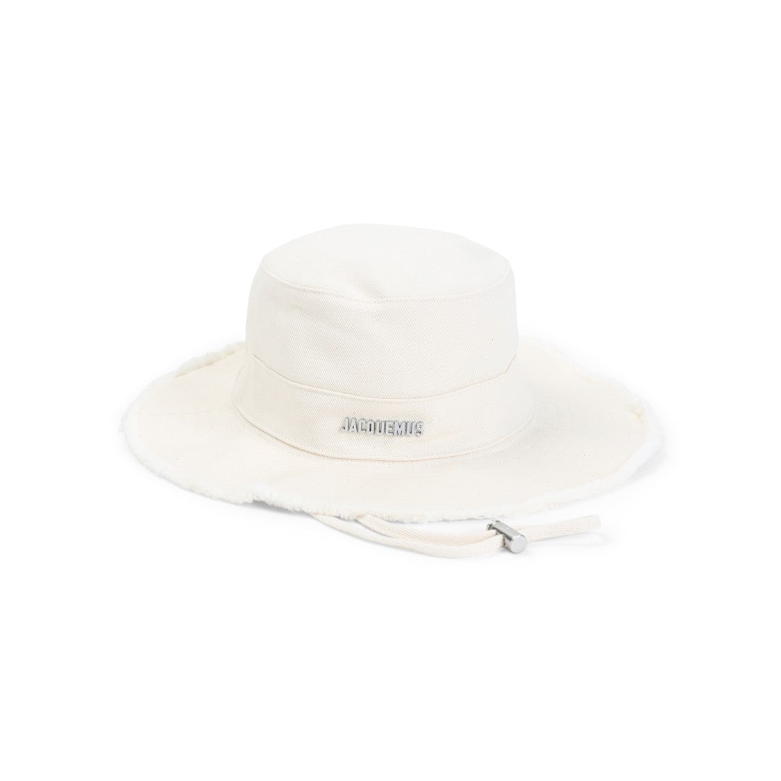 Jacquemus White Cotton Bucket Hat With Adjustable Straps