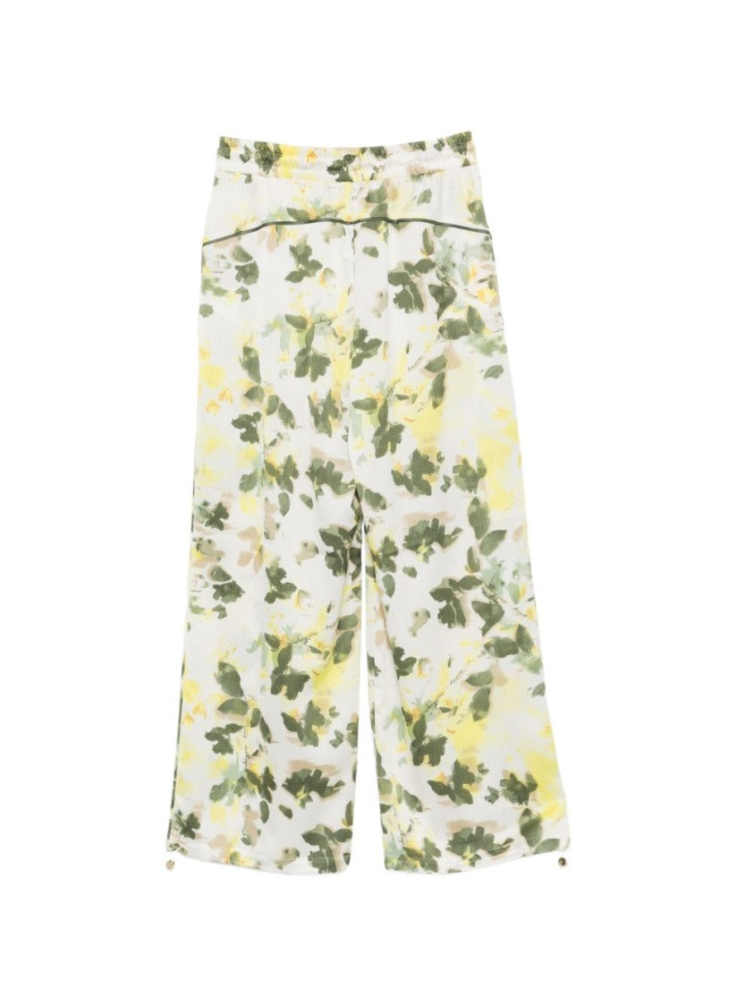 Liu Jo Green Floral Wide-Leg Pants