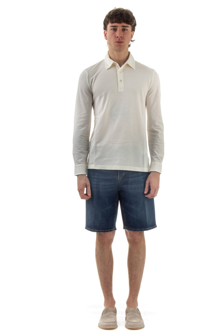 Ballantyne Cotton Piquet Long Sleeve Polo
