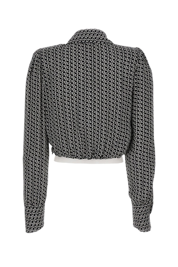 Elisabetta Franchi Cropped Logo Print Shirt