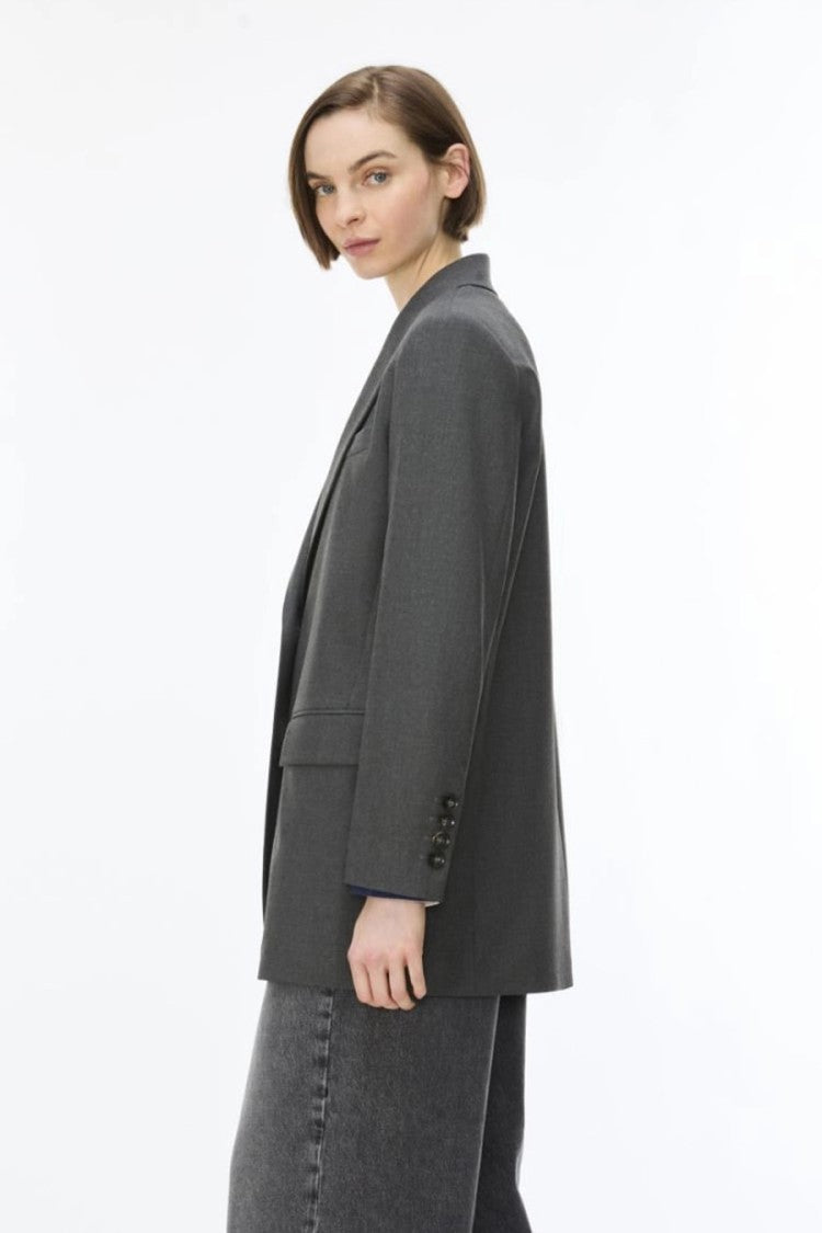 I Blues Dark Grey Relaxed Two-Button Blazer
