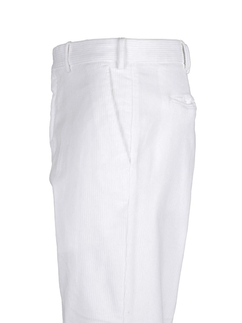 Pt Torino White Stretch Cotton-Blend Formal Pants