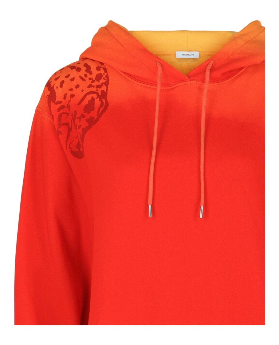 Ferragamo Sunset Print Cotton Hoodie
