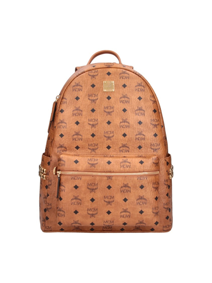 Mcm Brown Stark Visetos Fabric Backpack