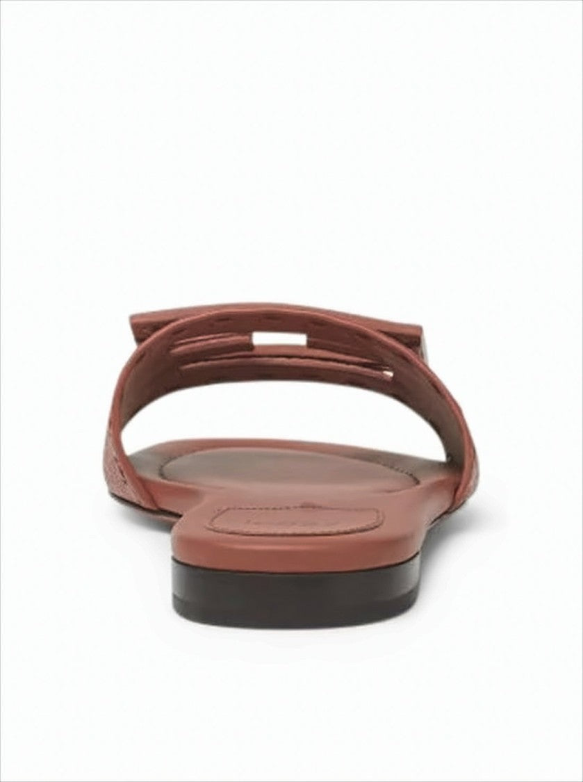 Fendi Cut-Out Geometric Design Calf Leather Sandals