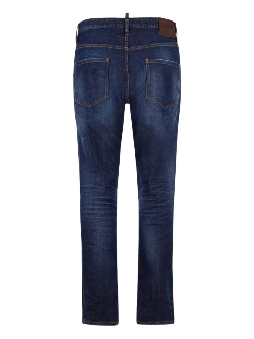 Dsquared2 Straight-Leg Medium-Dark Wash Denim Jeans