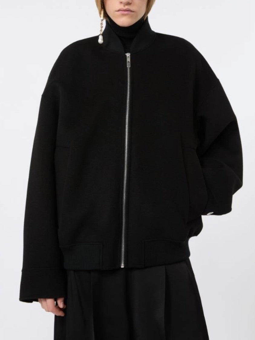 Sportmax Black Bomber Spxondata Oversized Jacket