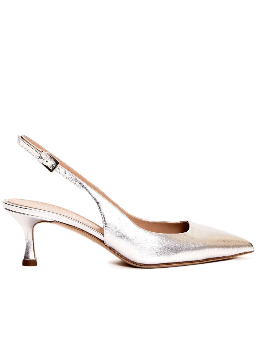 Ninalilou 50Mm Silver Slingback Pumps