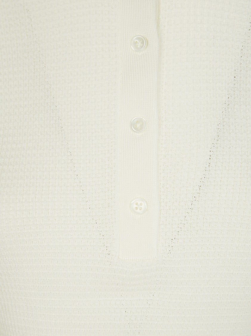 J. W. Anderson Textured Waffle Knit Long-Sleeve Henley Top