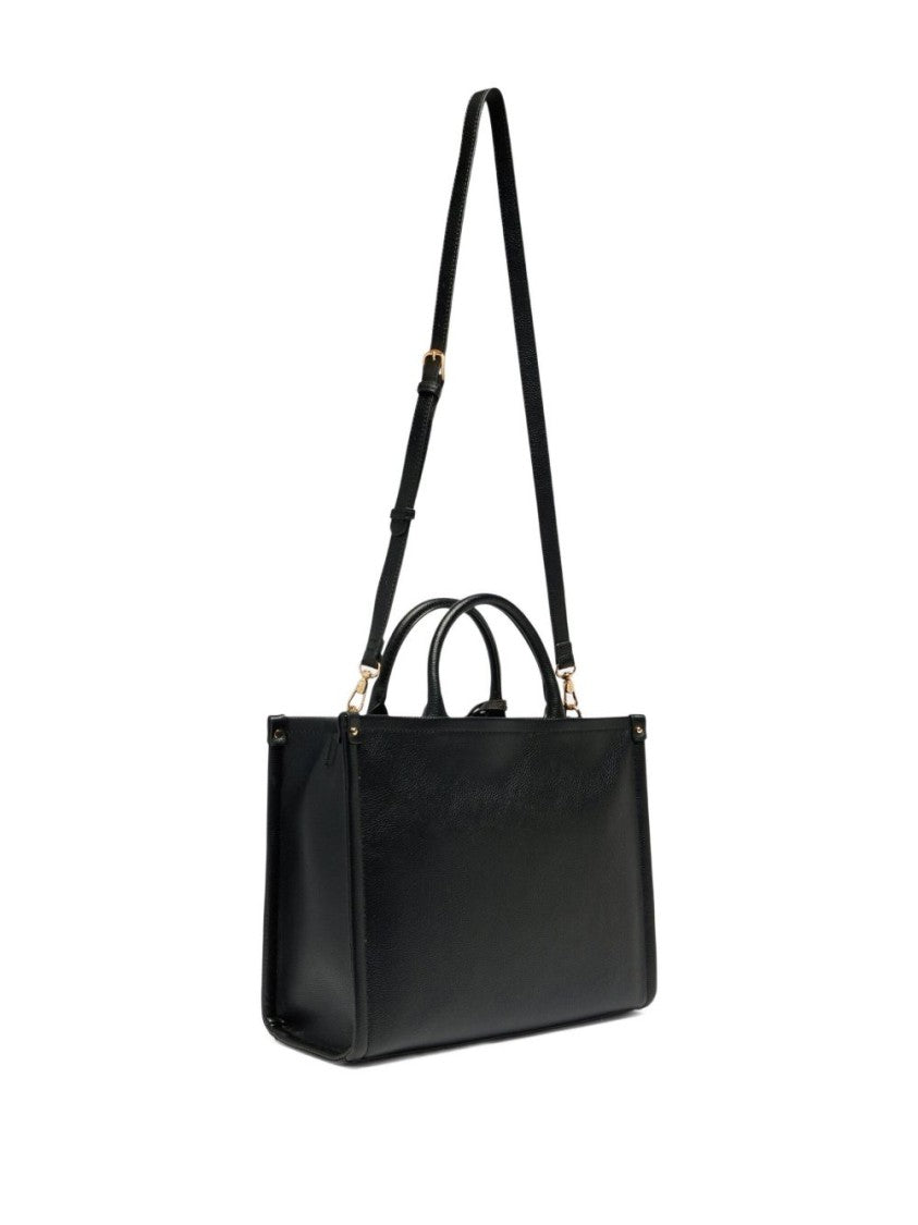 Liu Jo Structured Black Handbag With Metallic Logo