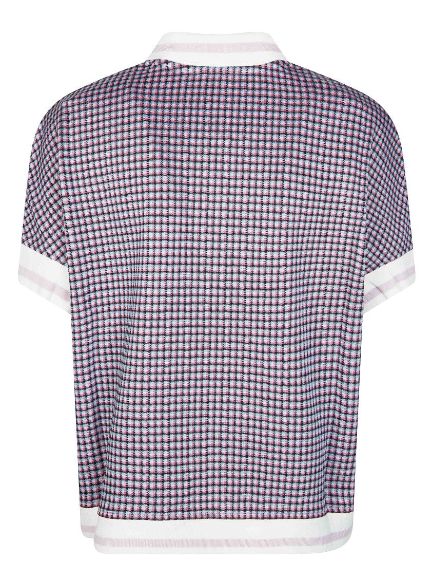 Marni Blue Checkered Cocoon Fit Polo Shirt