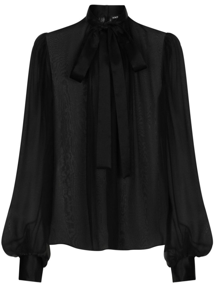 Dolce & Gabbana Silk Blouse With High Neck