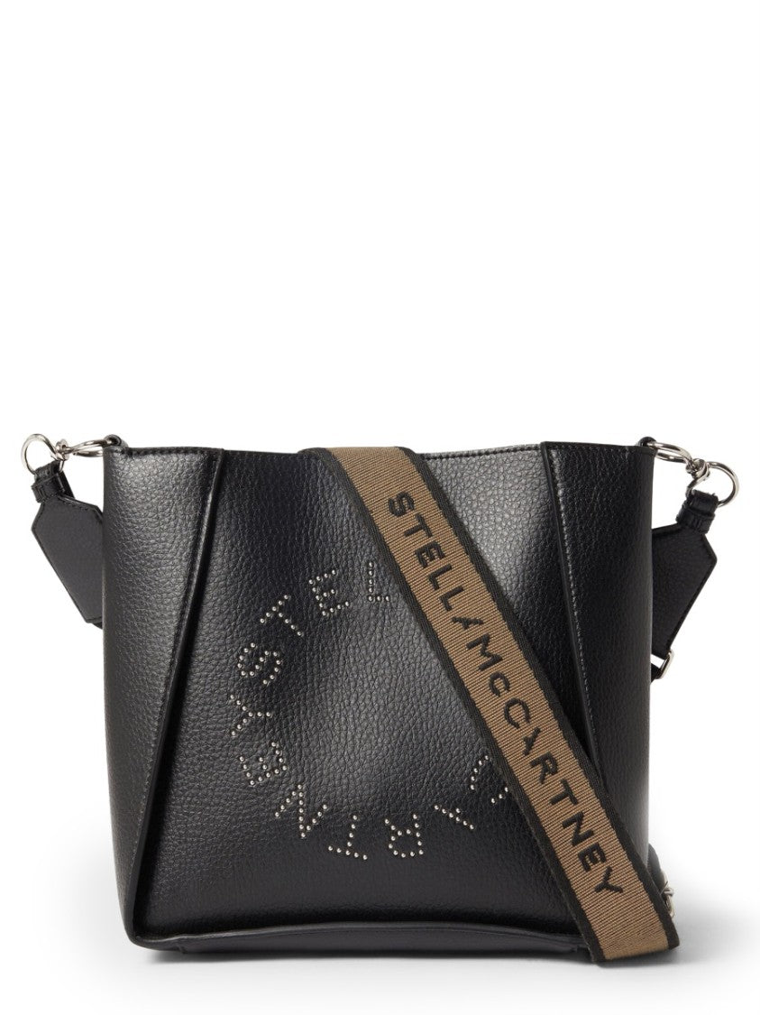 Stella Mccartney Structured Perforated Logo Shoulder Bag