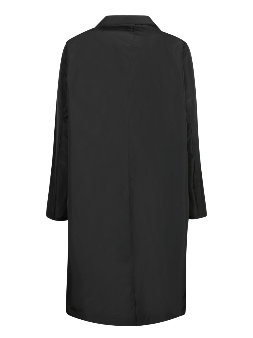 Herno Refined Black Duster Coat With Classic Collar