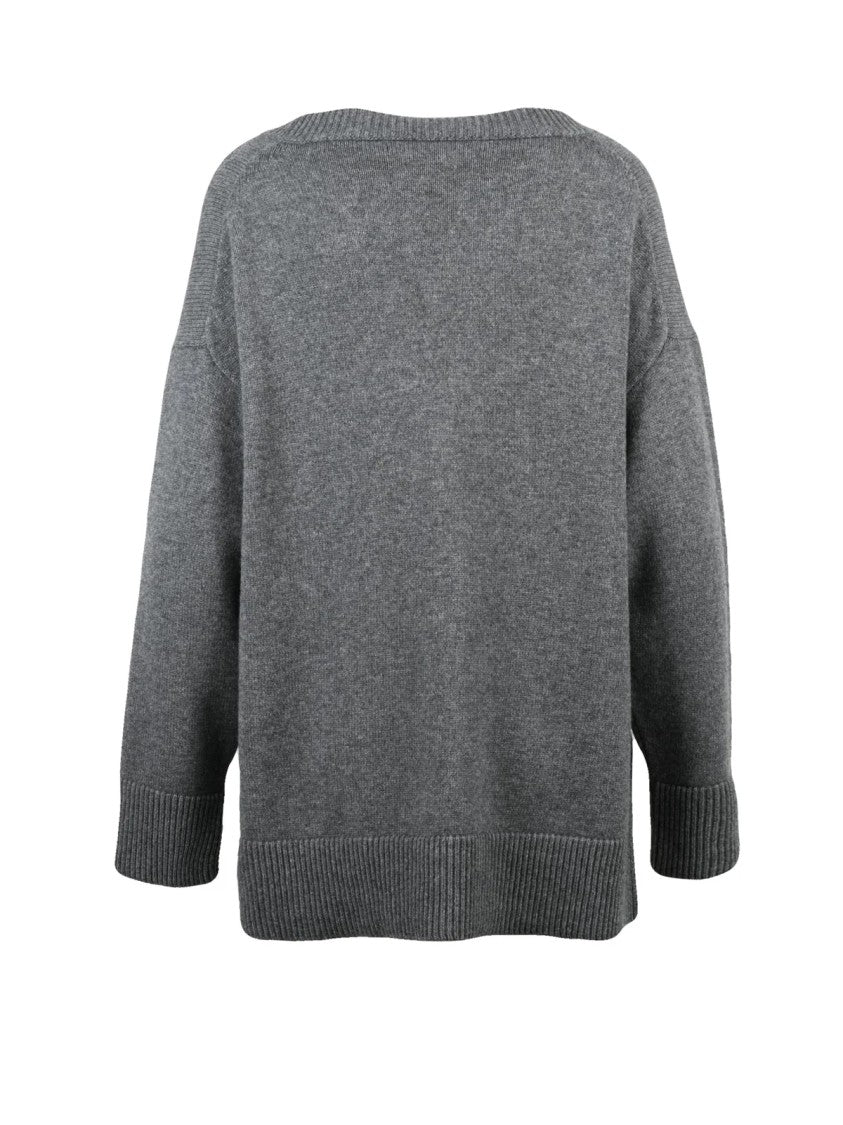 Niccolò Pasqualetti Grey Asymmetric Cashmere Cardigan