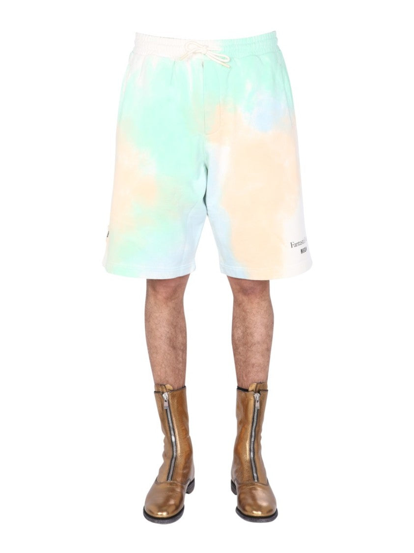 Msgm Tie Dye Pattern Bermuda