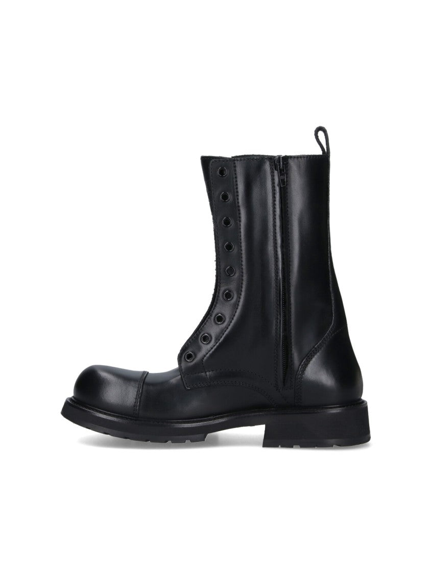 Balenciaga Ankle-High Contemporary Black Boots With Sturdy Sole