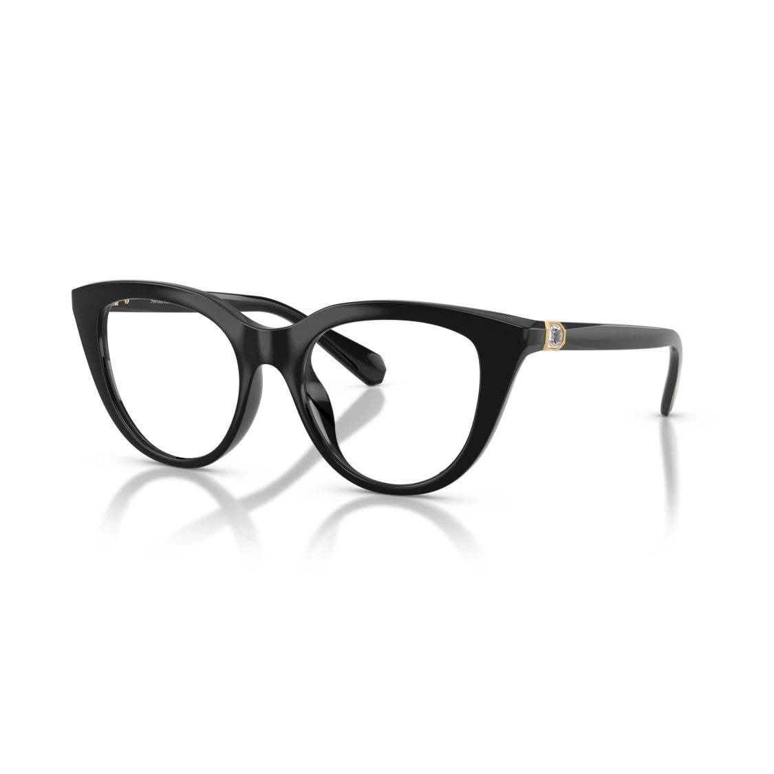 Swarovski Glossy Black Bold Cat-Eye Eyeglasses