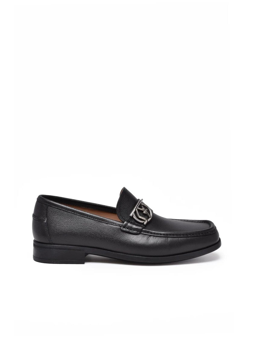 Salvatore Ferragamo Black Leather Linus Loafers