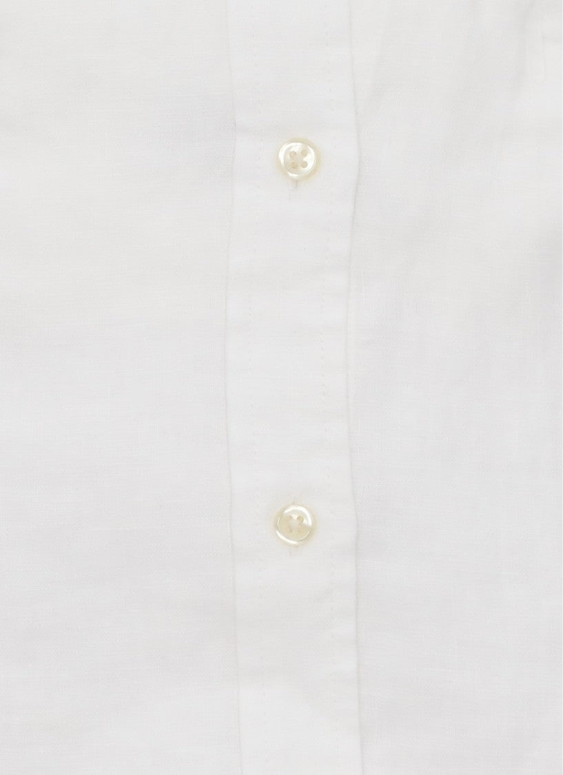 Polo Ralph Lauren White Blue Pony Linen Shirt