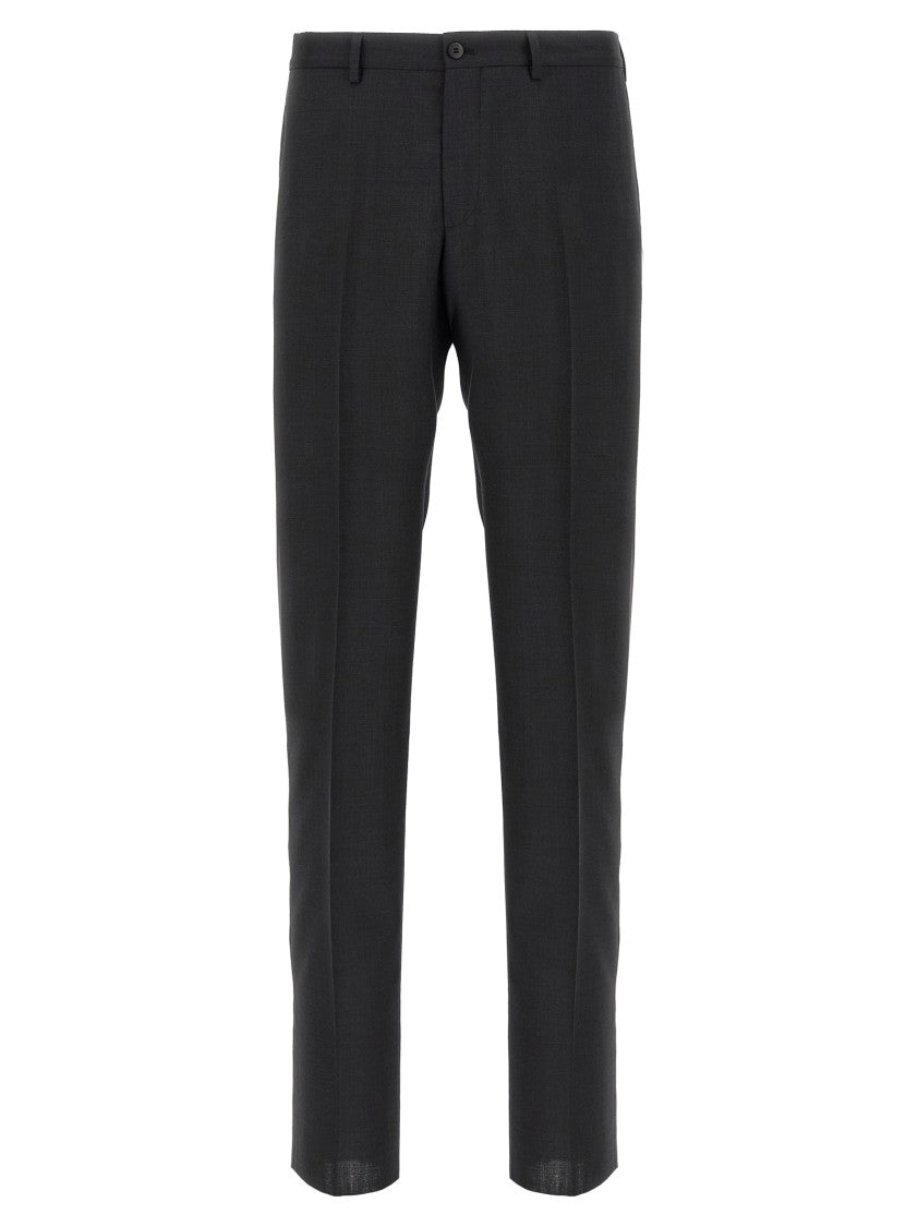 Pal Zileri Tailored Slim-Fit Black Wool Trousers With Pleats