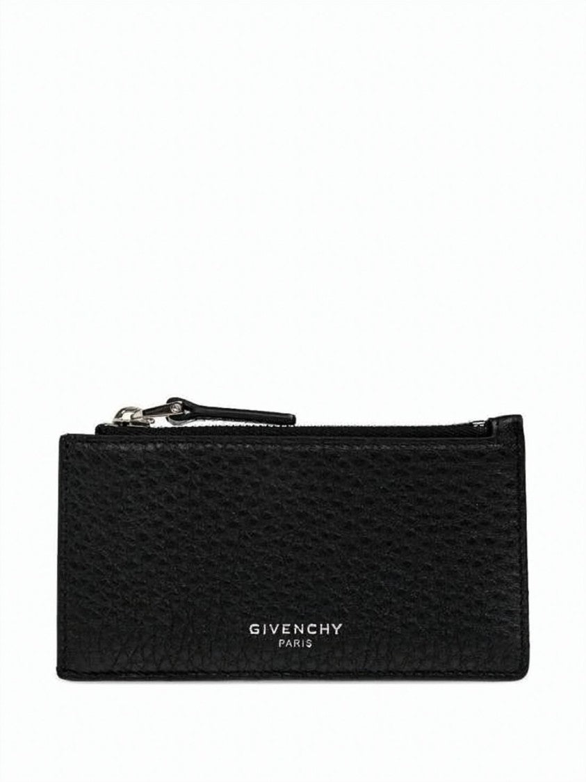 Givenchy Textured Calf Leather Cardholder With Zippered Compartment
