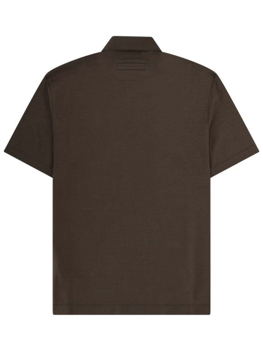 Zegna Regular Fit Cotton Short Sleeve Polo Shirt