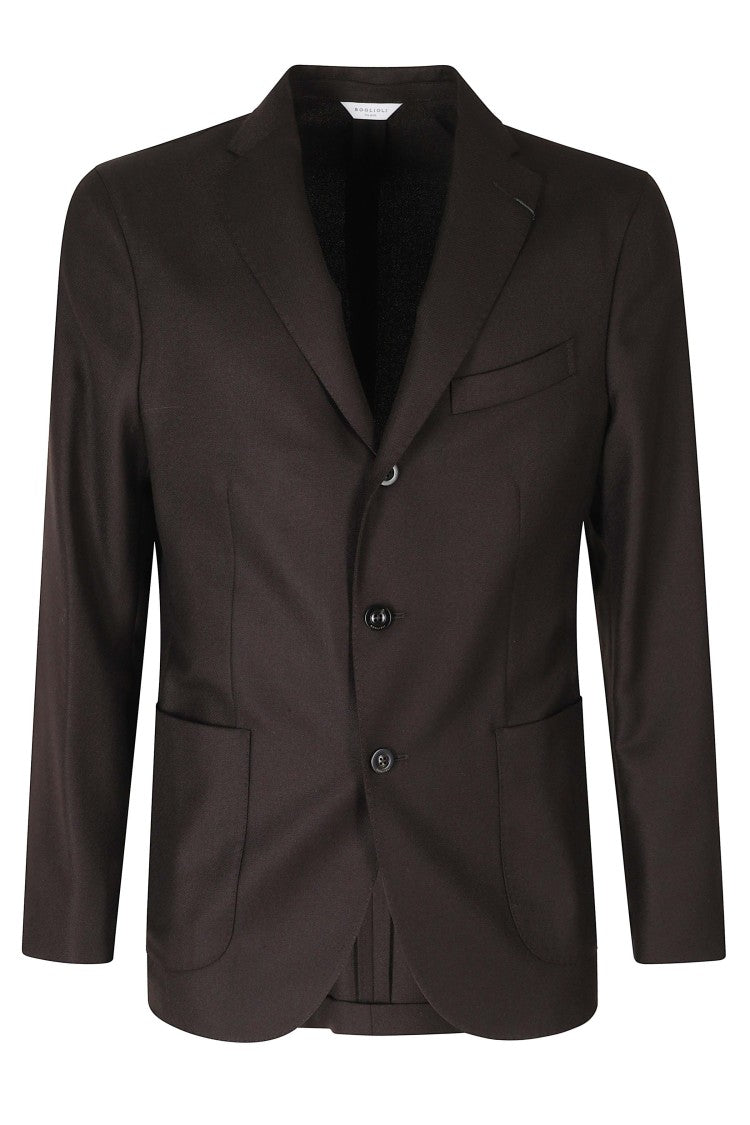Boglioli Brown Virgin Wool Hopsack Unstructured Jacket
