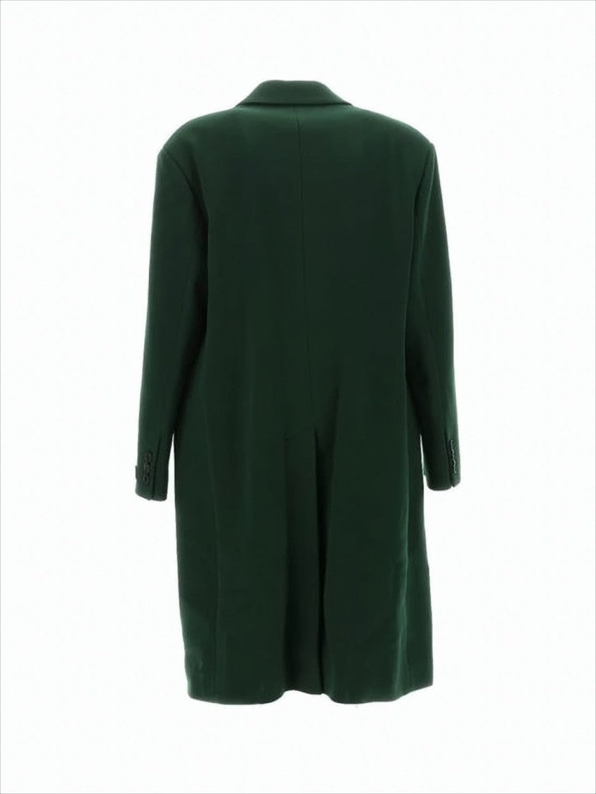 Marni Deep Green Tailored Coat With Classic Lapel And Flap Pockets
