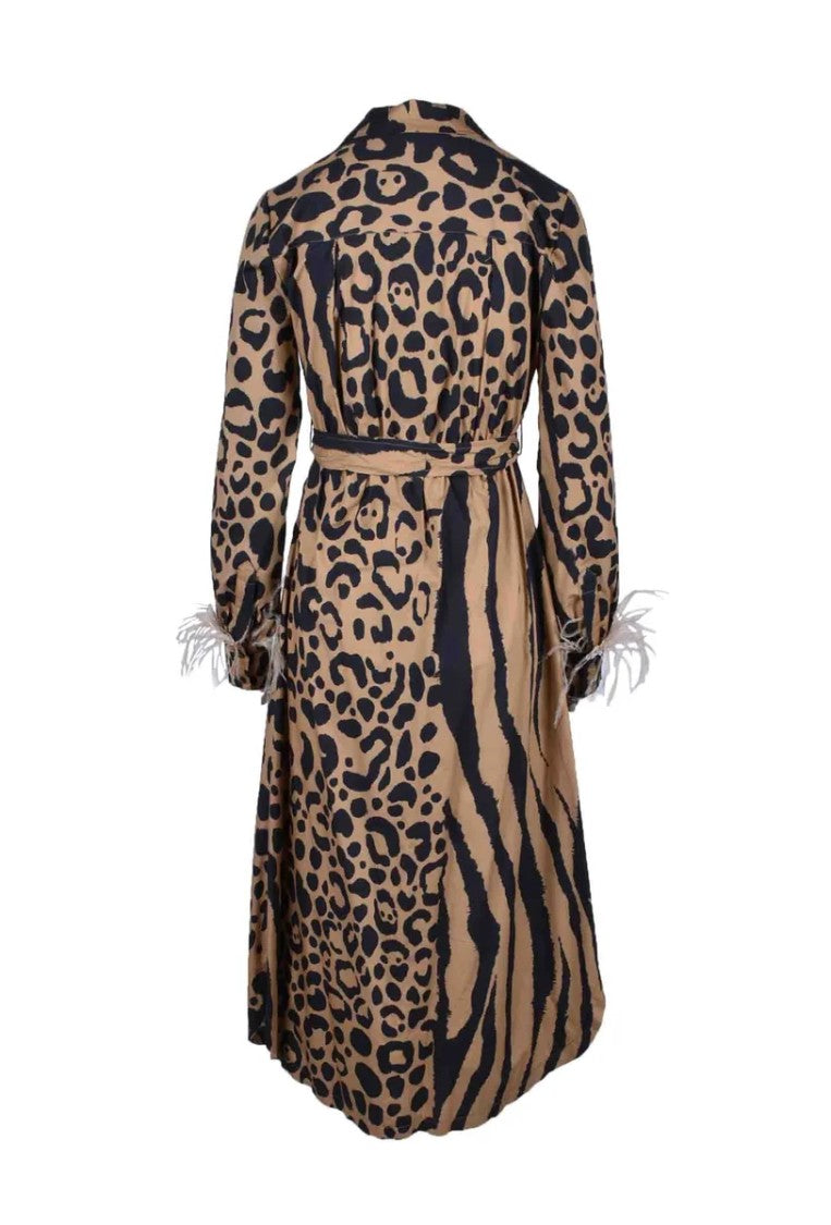 Motel Brown/Black Cotton Graphic Dress