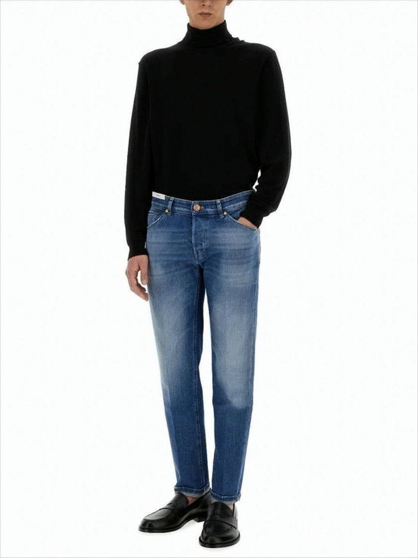 Pt Torino Straight-Leg Denim Pants With Medium Blue Wash