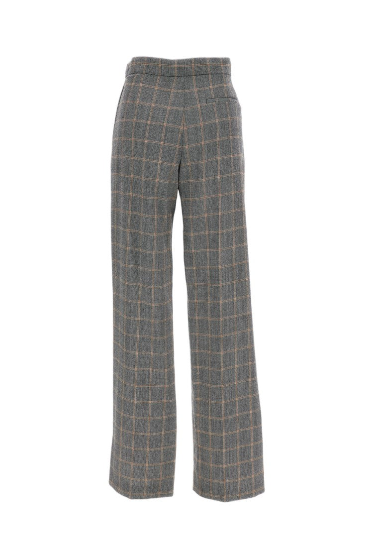 Stella Mccartney Checked Wool Straight-Leg Trousers With Tailored Mid-Rise Fit