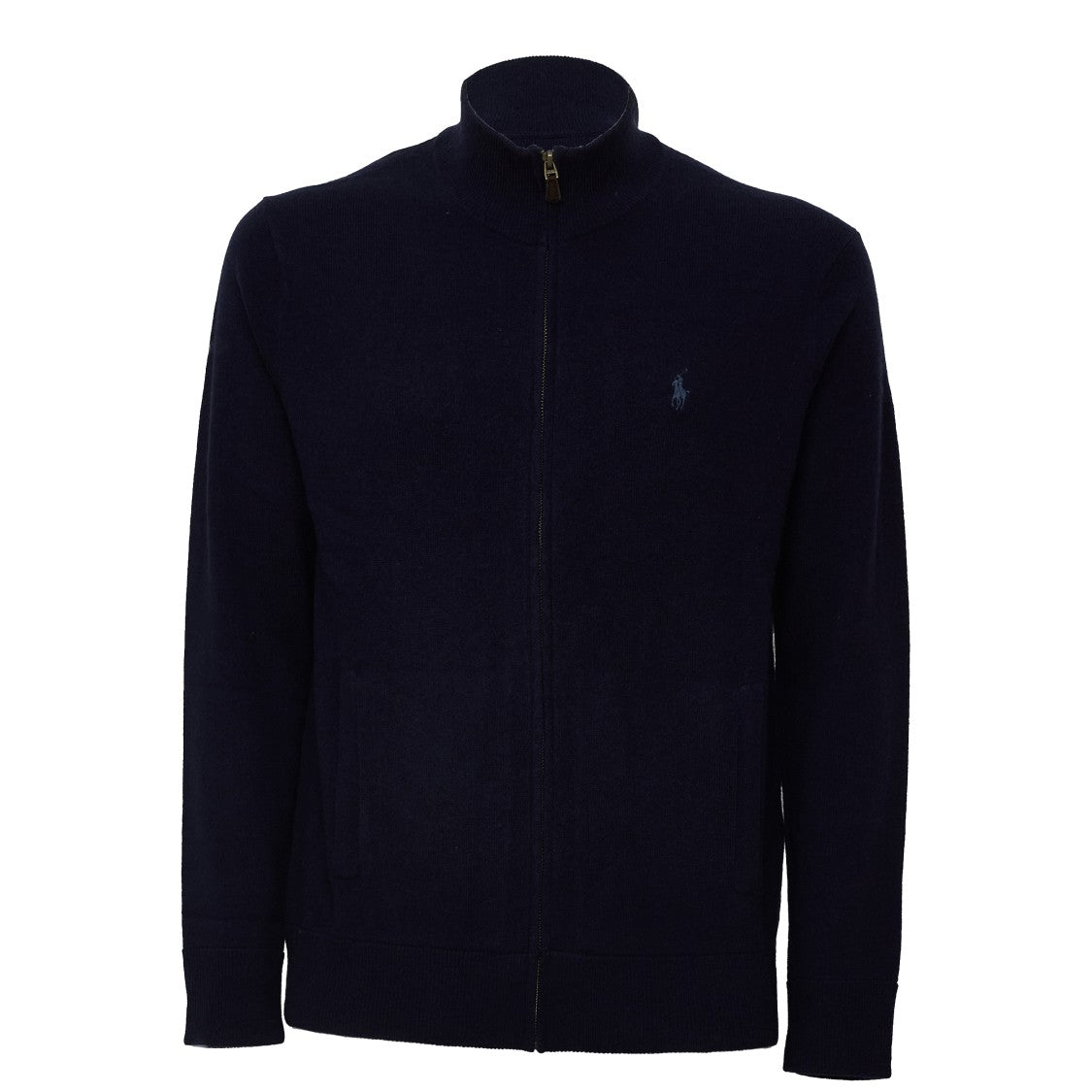 Polo Ralph Lauren Full-Zip Ribbed Detail Merino Wool Sweater