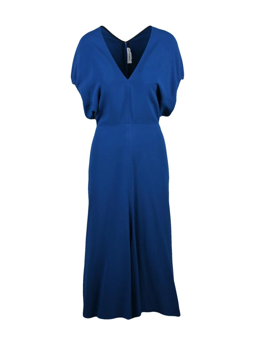Victoria Beckham Cobalt Viscose Acetate Elastane Women Long Dress