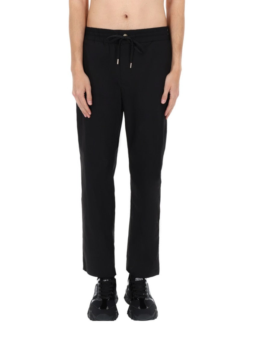 Versace Jeans Couture Black Cotton Elastic Waistband Sweatpants