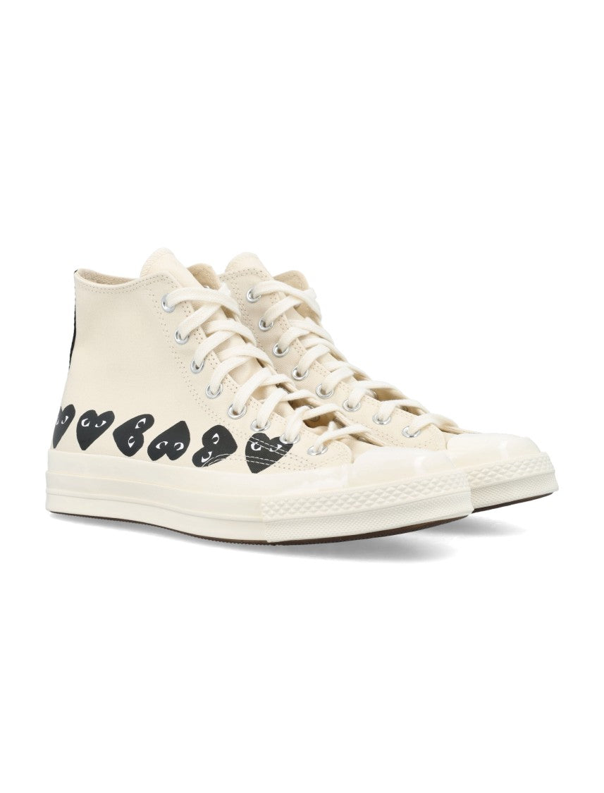 Comme Des Garçons X Converse Chuck 70 High-Top Canvas Heart Printed Sneakers