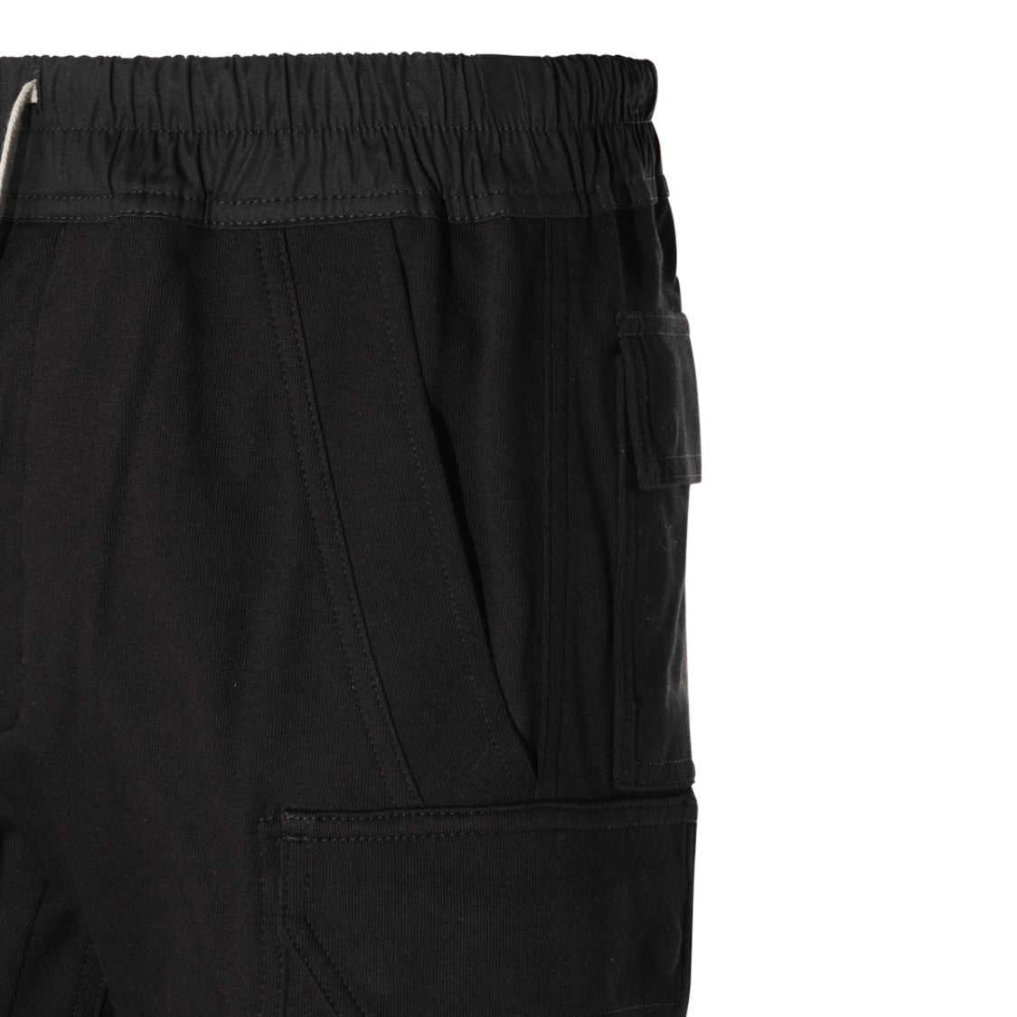 Rick Owens Slim-Fit Cargo Trousers With Ribbed Cuffs And Long Drawstrings