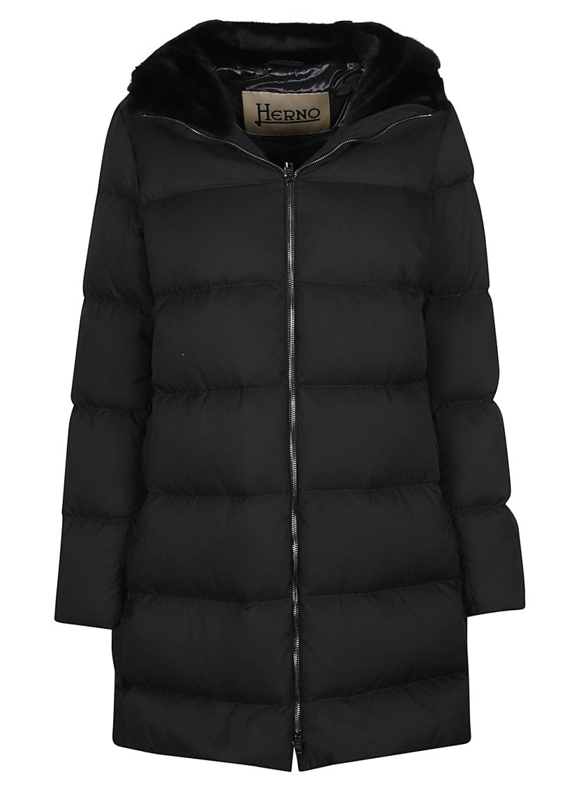 Herno A-Shape In Arendelle Faux Fur Polyester Down Jacket