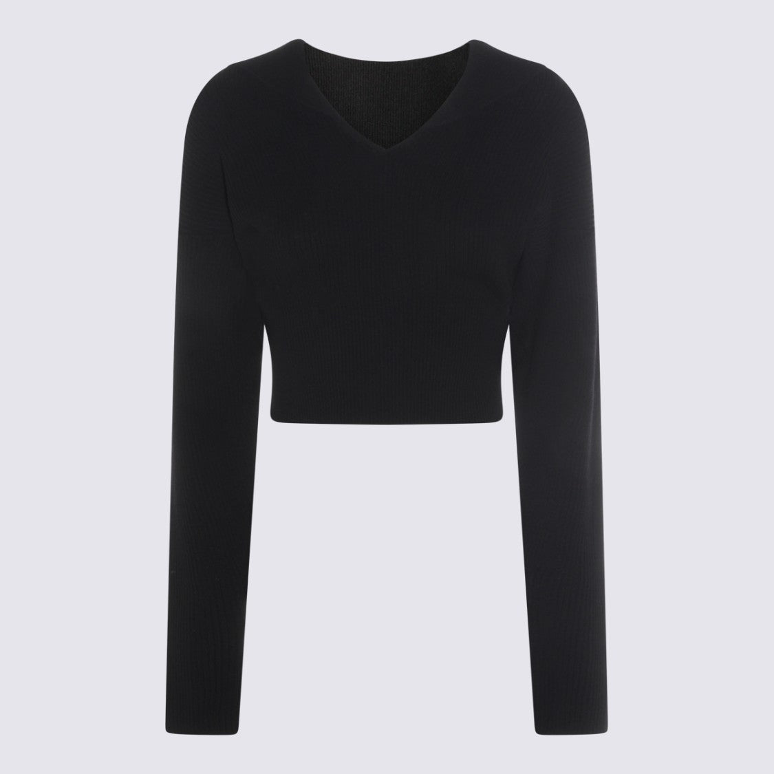 Rick Owens Black Wool Cropped Sweater