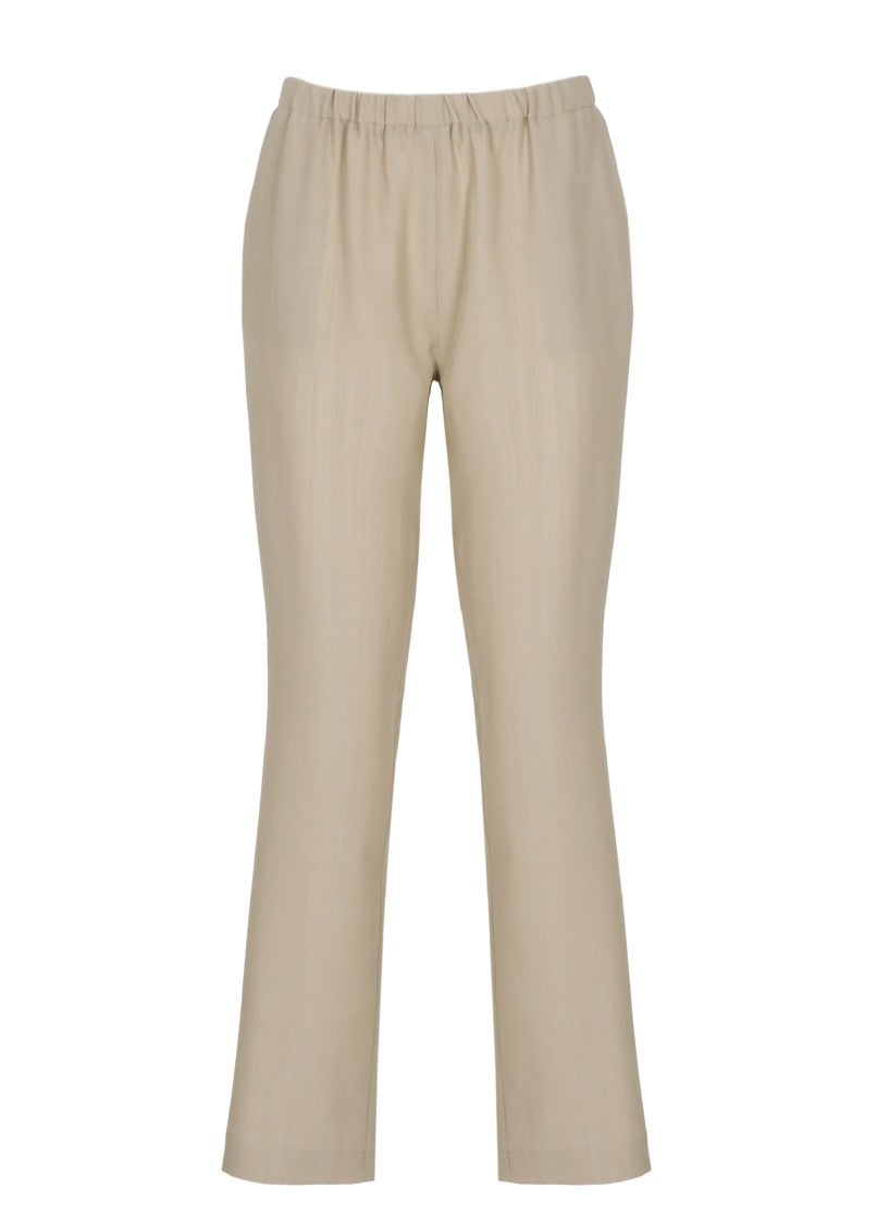Loulou De Saison Beige Scot Viscose Straight-Leg Pants