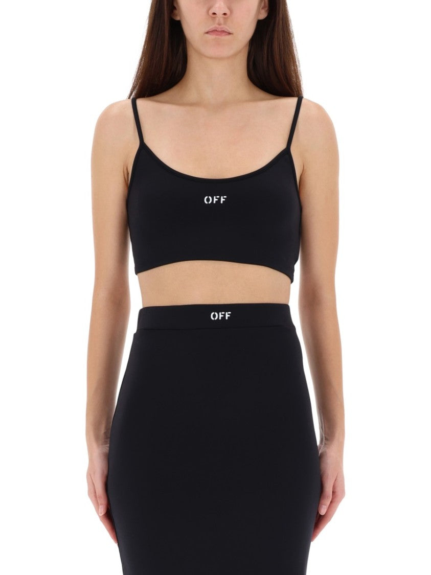 Off-White Fitted Crop Top