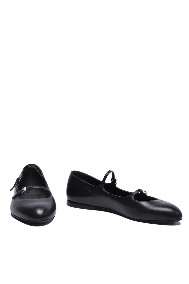 Max Mara Leather Ballerinas Rubber - Black