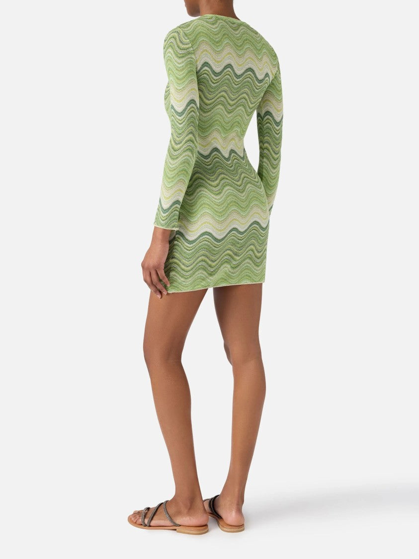 Mc2 Saint Barth Fitted Mini Dress With Long Sleeves